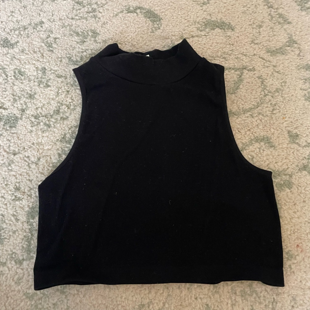 Black turtle neck tank top